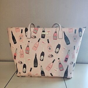 Kate Spade Pink Multi Color Shore Street Margareta Champagne Tote Lrg